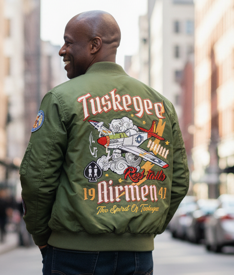 Officially Licensed Tuskegee Airmen Bomber Jacket-green