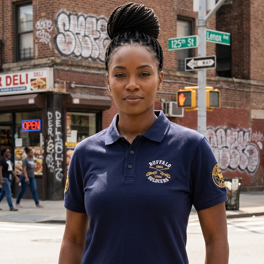 Officially licensed Buffalo Soldier golf shirt-navy