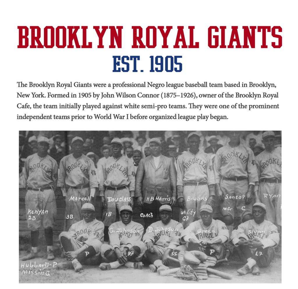 Officially Licensed Brooklyn Royal Giants jersey