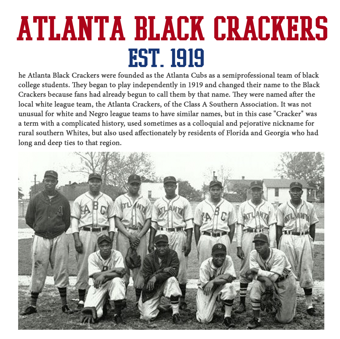 Officially Licensed Atlanta Black Crackers Jersey