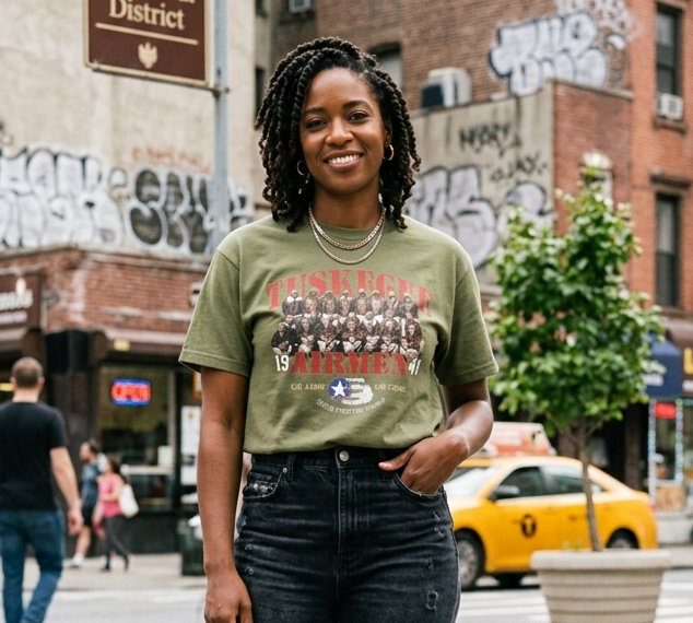 Officially Licensed Tuskegee Airmen tee-olive