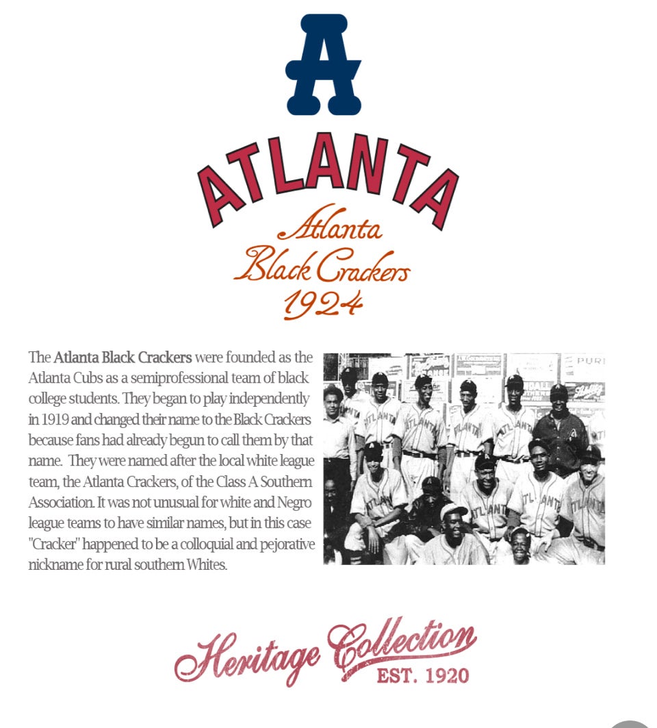 Officially Licensed Atlanta Black Crackers Cotton Heritage jersey