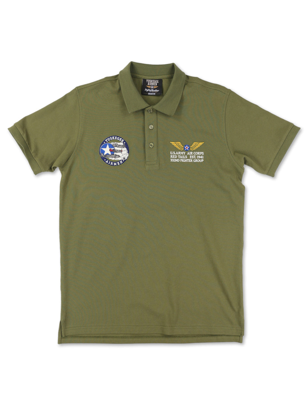 Officially Licensed Tuskegee Airmen Golf Shirt-olive