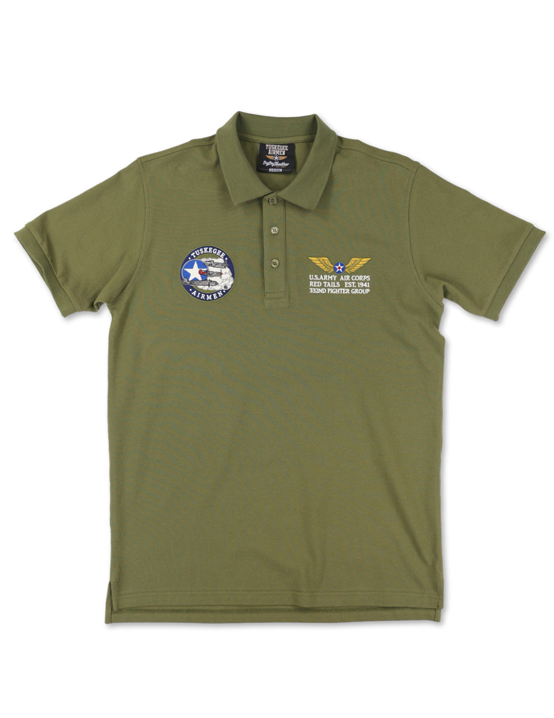 Officially Licensed Tuskegee Airmen Golf Shirt-olive