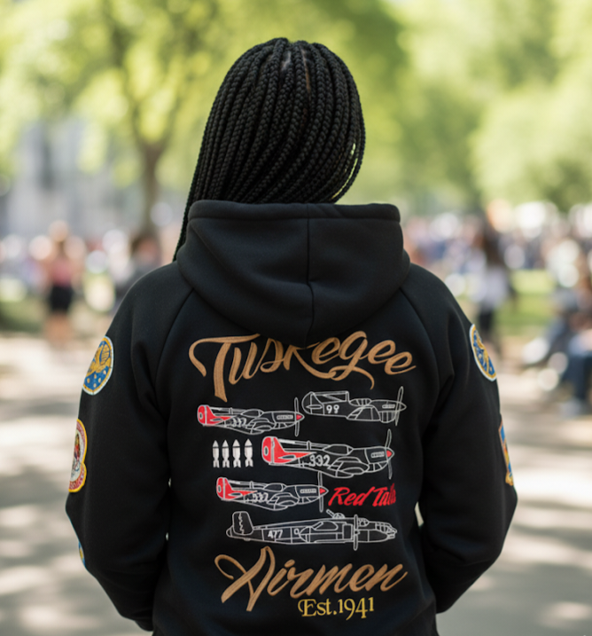 Officially Licensed Tuskegee Airmen Heavyweight Hoodie-black