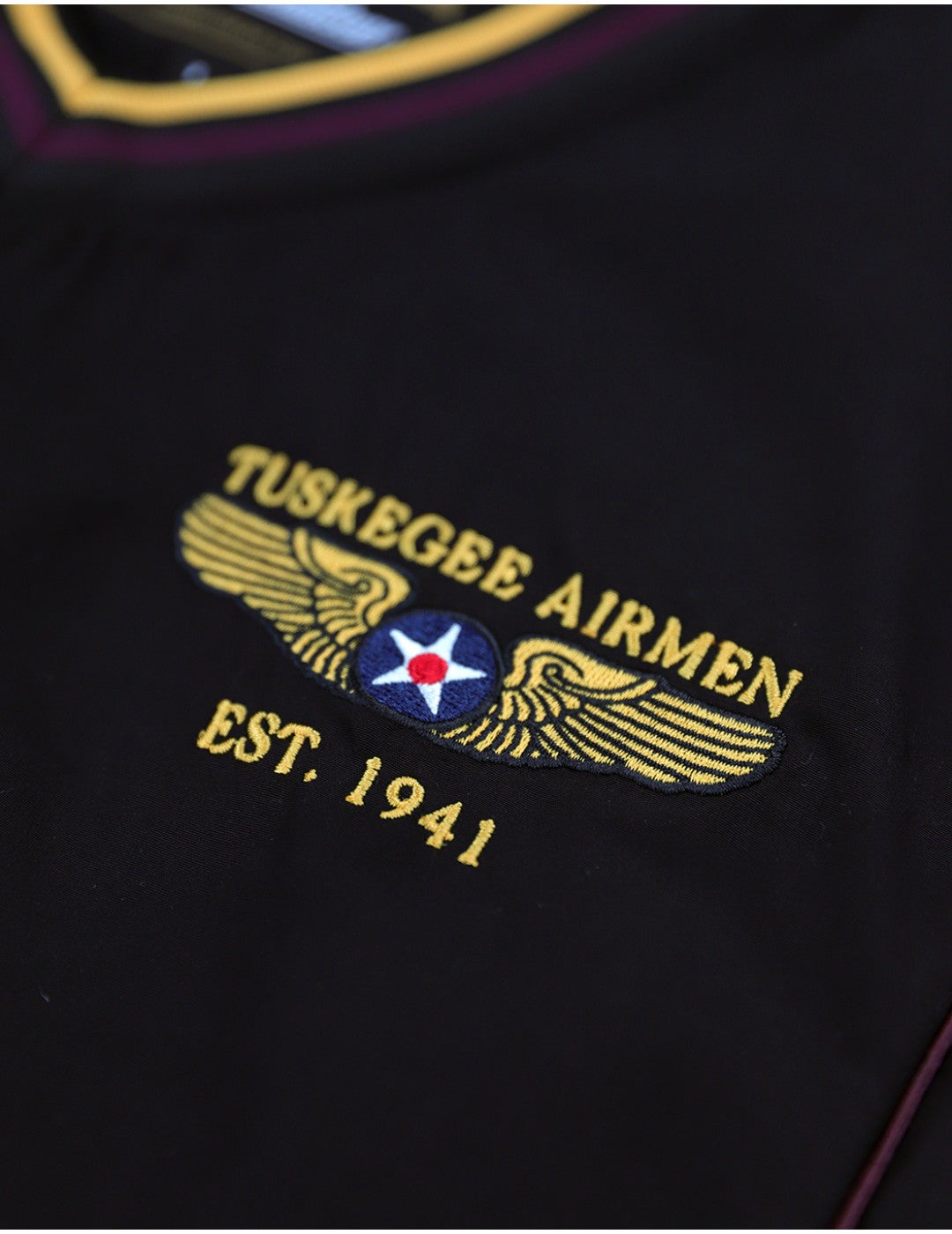 Officially Licensed Tuskegee Airmen Lightweight V-Neck (TPWBA/BLK)