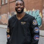 Officially Licensed Tuskegee Airmen Lightweight V-Neck (TPWBA/BLK)