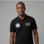 Officially Licensed Tuskegee Airmen golf shirt-black